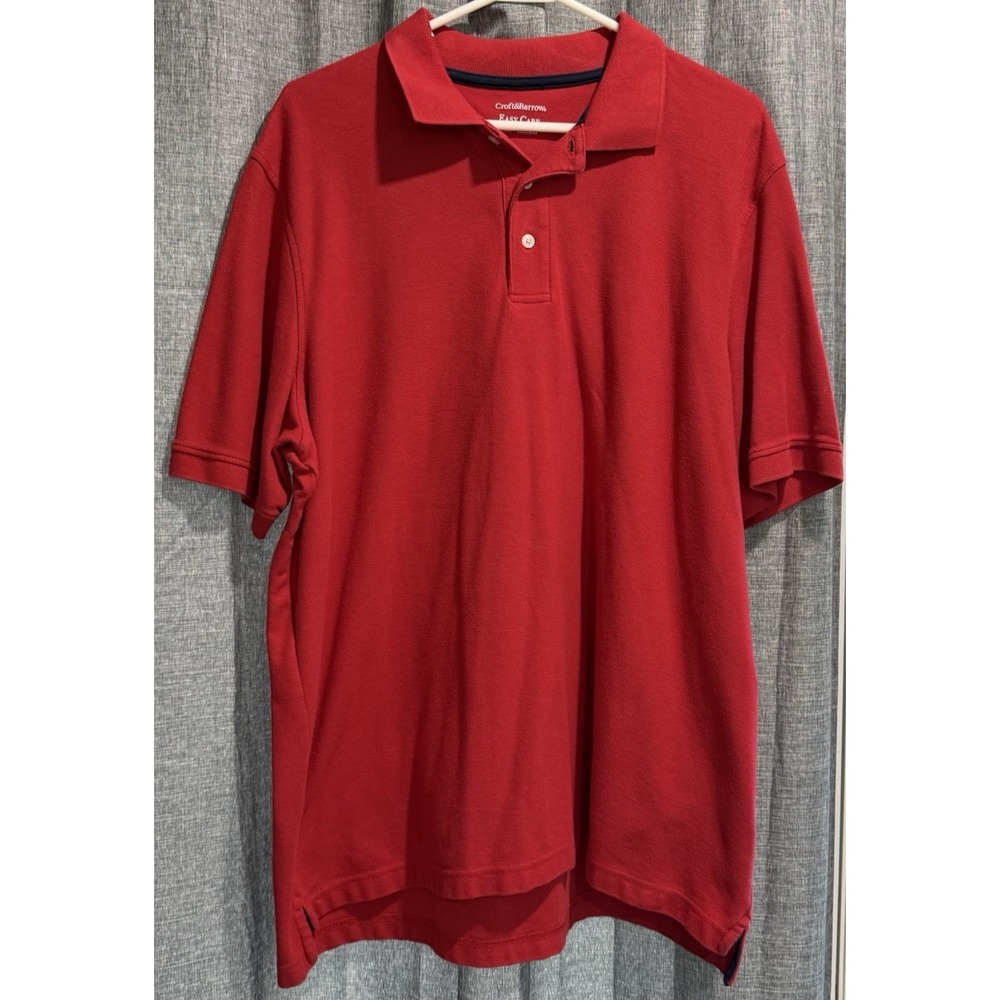Croft & Barrow Easy Care Polo Shirt Men's Size XL Short Sleeve Red Casual Cotton